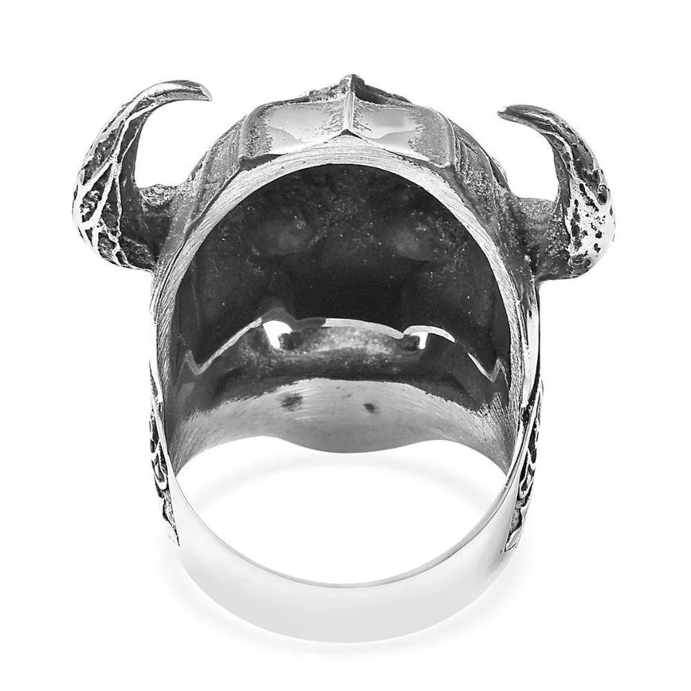 Tribal King Skull Ring in Black Oxidized Stainless Steel Size 10